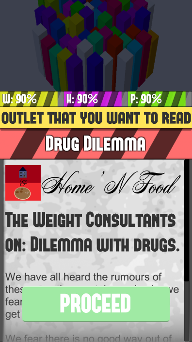 Reading an article from "Home n Food" on the drug dilemma problem