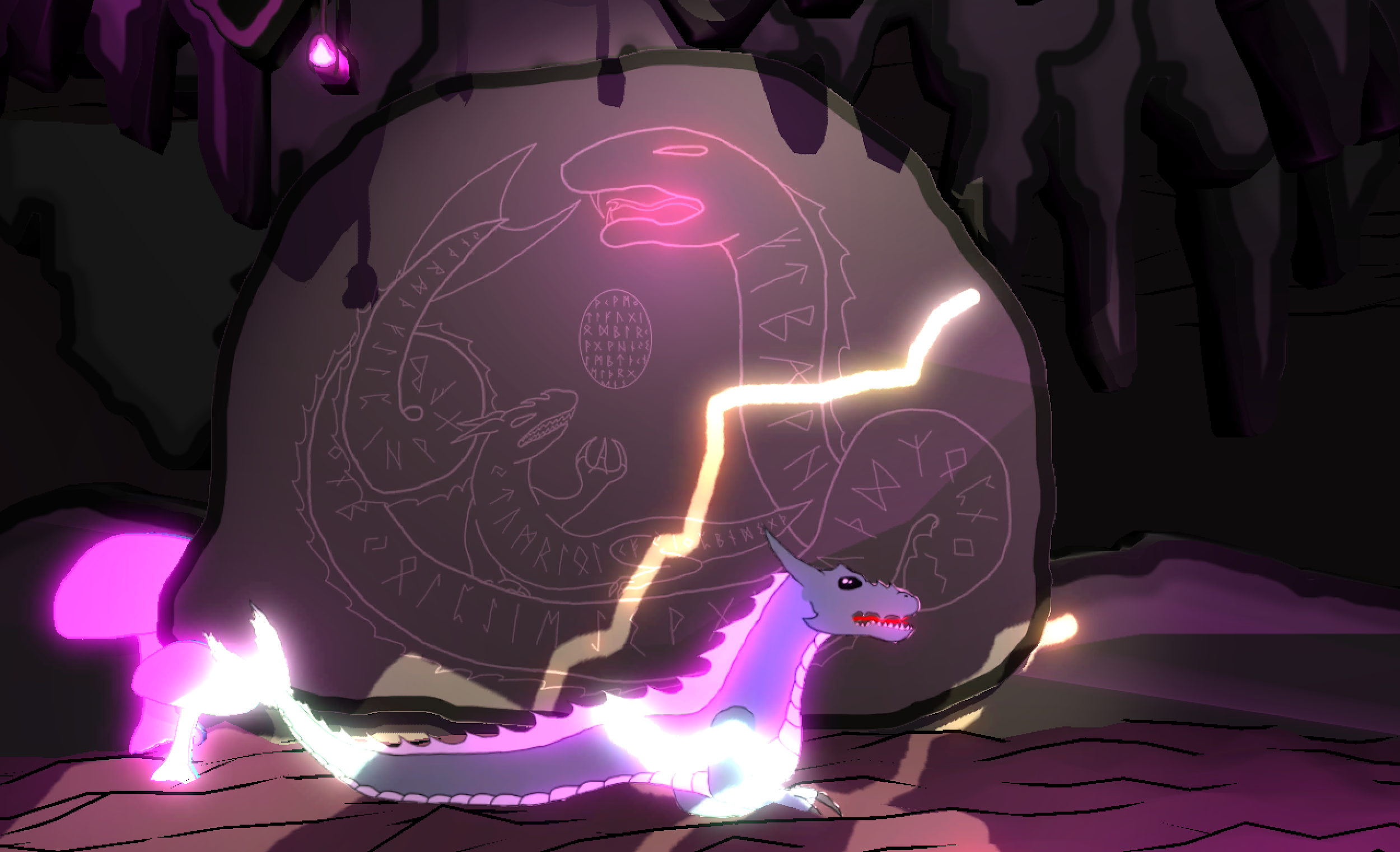 "The origin of Jordhugg" runestone as encountered in the game