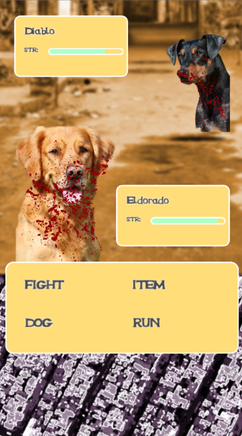Rat Kid Dog Fight, Pokémon like battle screen